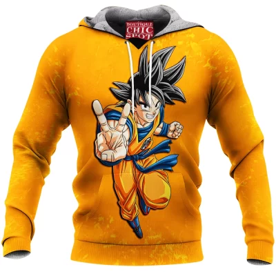 Anime Fleece-Hoodie, Dragon Ball Fleece-Hoodie, GoKu Fleece-Hoodie