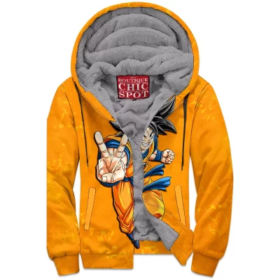 Anime Zip-Fleece-Hoodie, Dragon Ball Zip-Fleece-Hoodie, GoKu Zip-Fleece-Hoodie