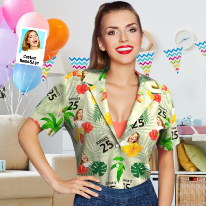 Personalized Hawaiian Shirt, Custom Hawaiian Shirt with Face Birthday Unique Style