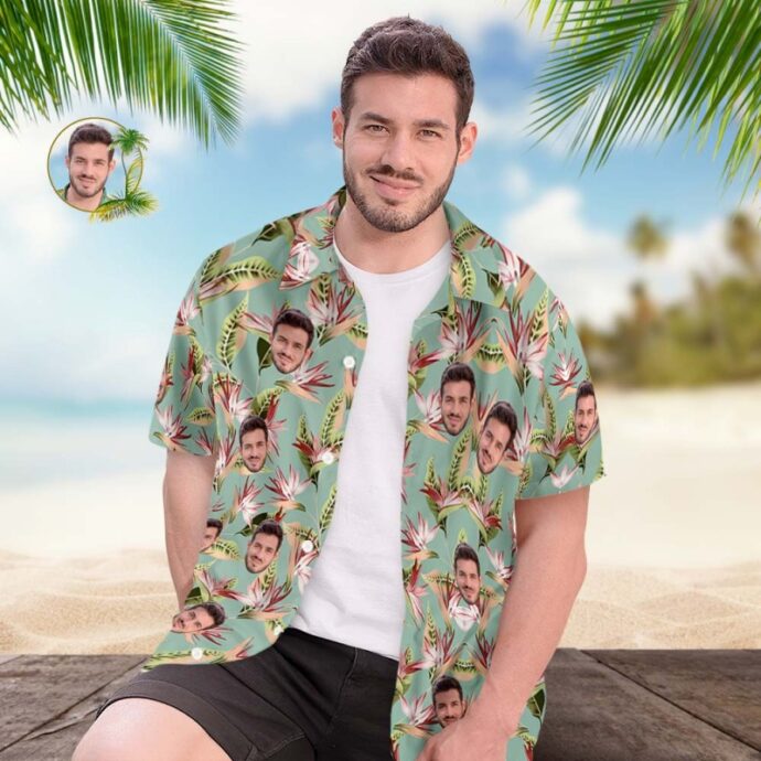 Personalized Hawaiian Shirt, Custom Hawaiian Shirt with Face Retro Style