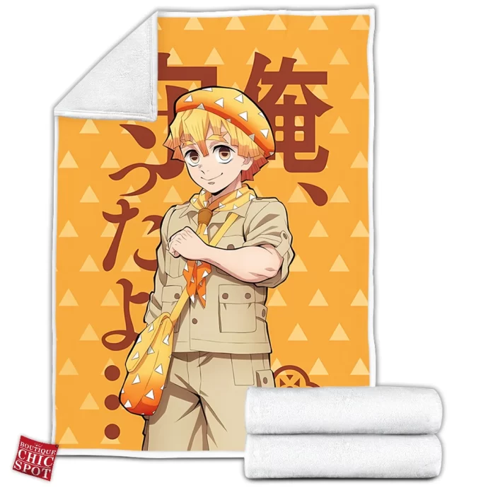 Demon Slayers Zenitsu Agatsuma Fleece Blanket