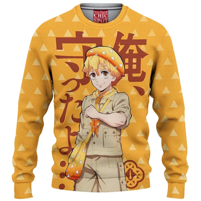 Demon Slayers Zenitsu Agatsuma Knitted Sweater