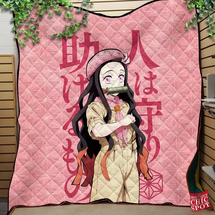 Demon Slayers Nezuko Kamado Quilt Blanket