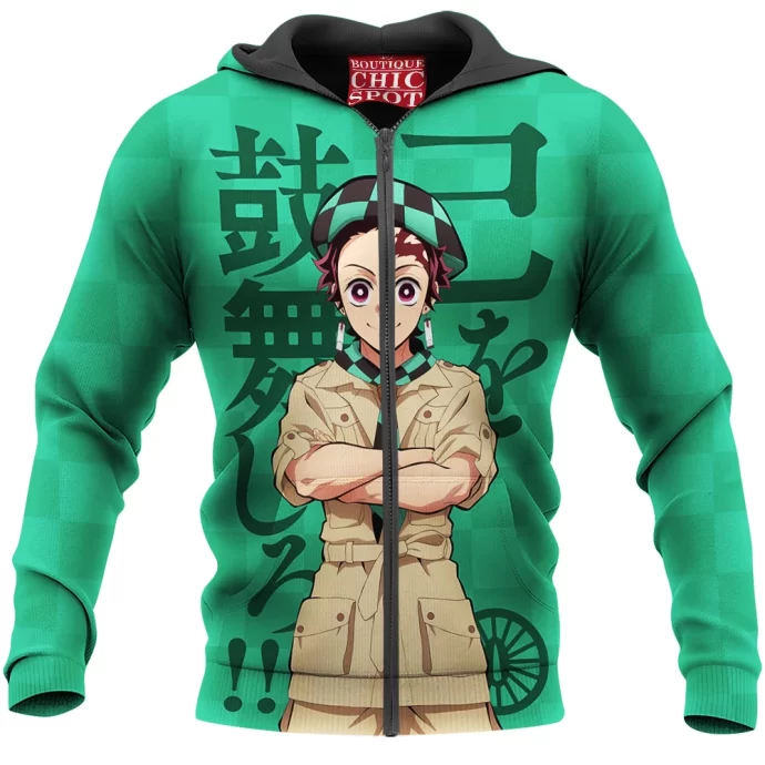 Demon Slayers Tanjiro Kamado Zip Hoodie