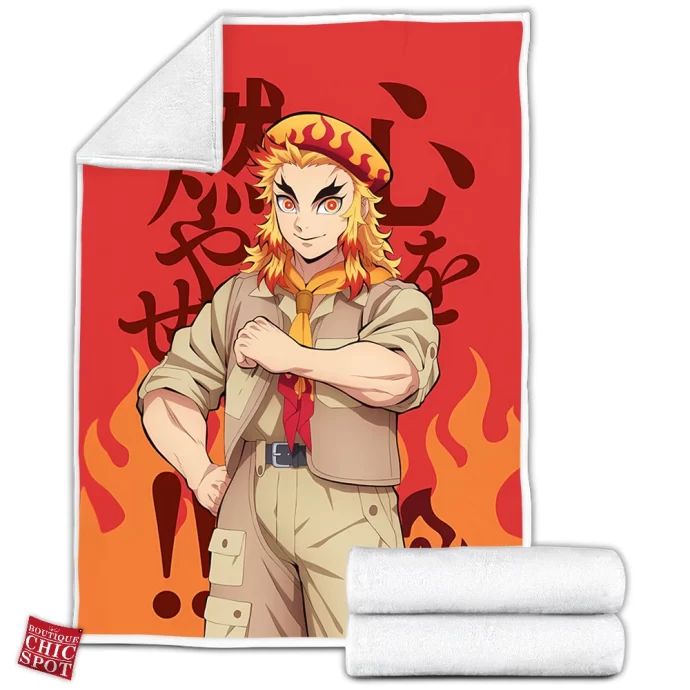 Demon Slayers Kyojuro Rengoku Fleece Blanket