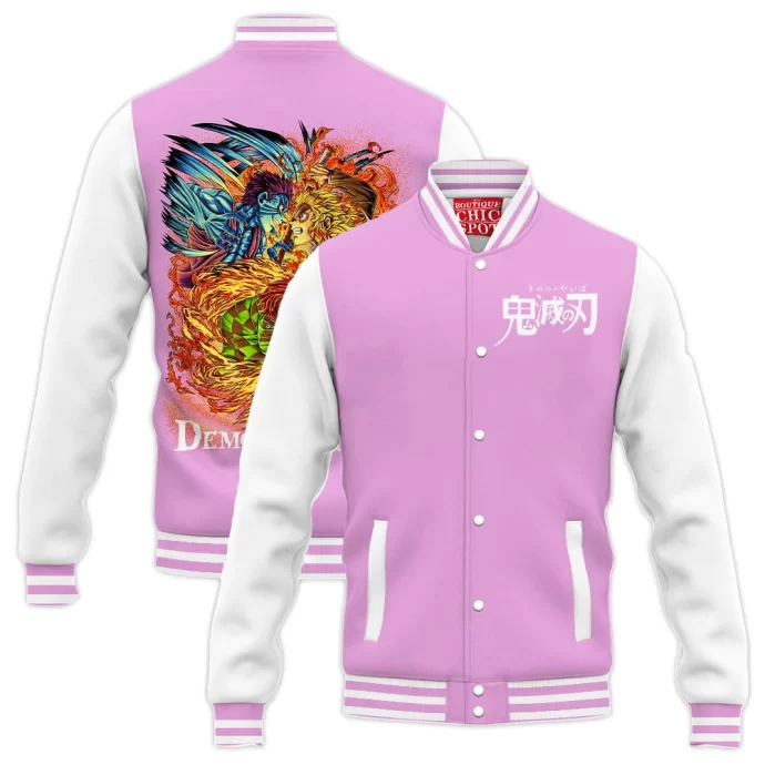 Demon Slayers Kyojuro Rengoku x Akaza Baseball Jacket