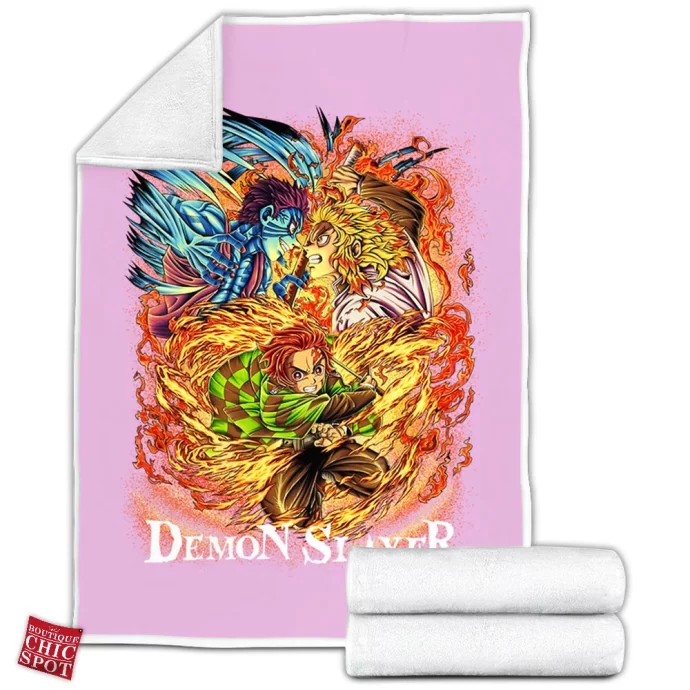 Demon Slayers Kyojuro Rengoku x Akaza Fleece Blanket