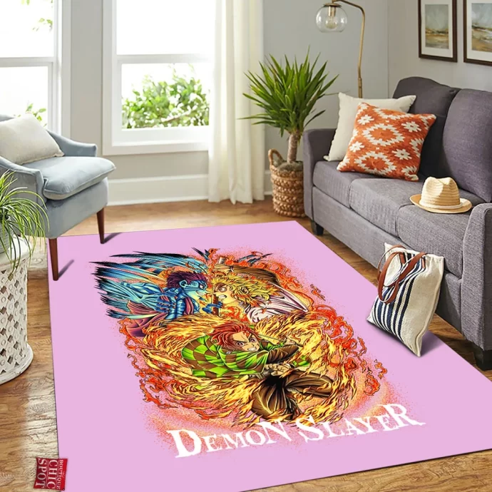 Demon Slayers Kyojuro Rengoku x Akaza Rectangle Rug