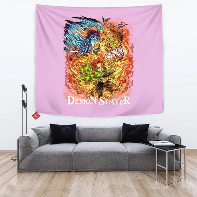 Demon Slayers Kyojuro Rengoku x Akaza Tapestry