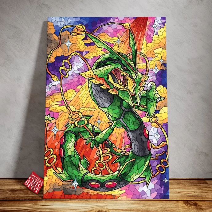 Pokemon Rayquaza Mega Canvas Wall Art