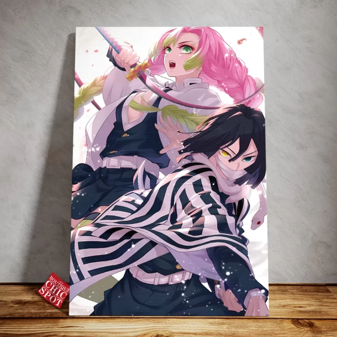 Demon Slayers Mitsuri Kanroji x Obanai Iguro Canvas Wall Art