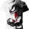 Venom Symbiote T-Shirt: White Spider-Man Villain Apparel, Anti-Hero Top, Marvel Comics Gift, Edgy Fan Clothing for Men & Women