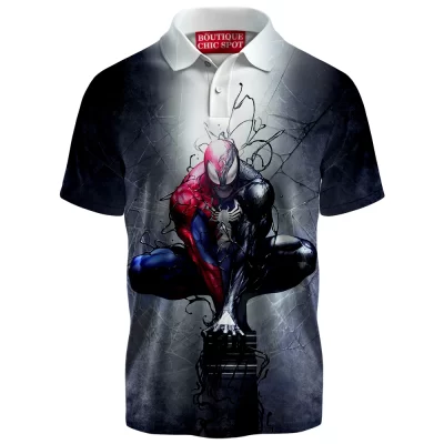 Comic Polo Shirt, Spider-man Polo Shirt, Symbiote Polo Shirt