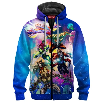 Comic Zip-Fleece-Hoodie, Guardians of The Galaxy Zip-Fleece-Hoodie