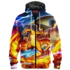Anime Zip-Fleece-Hoodie, Charizard Zip-Fleece-Hoodie, Pokemon Zip-Fleece-Hoodie