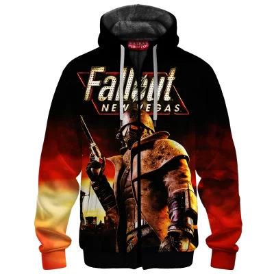 Fallout Zip-Fleece-Hoodie, Fallout New Vegas Zip-Fleece-Hoodie, Game Zip-Fleece-Hoodie