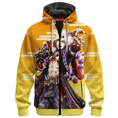 Game Zip-Fleece-Hoodie, Genshin Impact Zip-Fleece-Hoodie, Arataki Itto Zip-Fleece-Hoodie