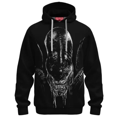 Alien Hoodie, Horror Hoodie, Sci-Fi Hoodie, Xenomorph Hoodie