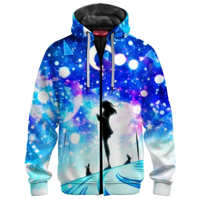 Anime Zip-Fleece-Hoodie, Hoshimachi Suisei Zip-Fleece-Hoodie, Virtual YouTuber Zip-Fleece-Hoodie