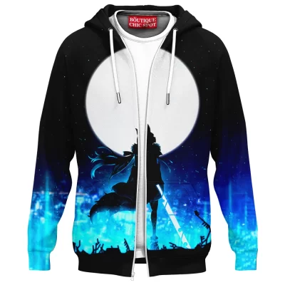 Anime Zip-Hoodie, Shirakami Fubuki Zip-Hoodie, Virtual YouTuber Zip-Hoodie