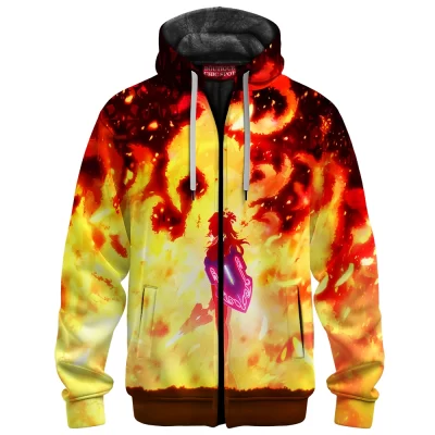 Anime Zip-Fleece-Hoodie, Takanashi Kiara Zip-Fleece-Hoodie, Virtual YouTuber Zip-Fleece-Hoodie