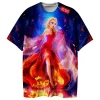 Elsa The Queen On Fire Frozen T-Shirt – Disney Princess Apparel – Arendelle Queen Top – Animated Film Gift Clothing for Fans – Fiery Ice Queen – Elemental Power Graphic