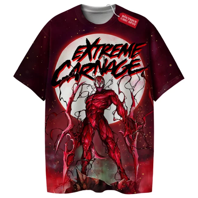 Carnage Marvel Comic Villain T Shirt – Symbiote Spider Man Enemy Apparel – Serial Killer Tee – Comic Book Fan Gift Top – Cletus Kasady Clothing – Marvel Villain Art – Symbiote Antagonist – Serial Killer Design – Spider Man Foe – Comic Book Character – Carnage Symbiote – Marvel Comics Villain – Cletus Kasady Fan – Spider Man Universe – Villainous Graphic Tee