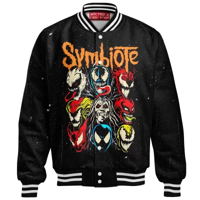 Symbiote Multiverse Baseball Jacket, Venomverse Collection Baseball Jacket, Marvel Comics Baseball Jacket