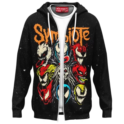 Symbiote Multiverse Zip Hoodie, Venomverse Collection Zip Hoodie, Marvel Comics Zip Hoodie