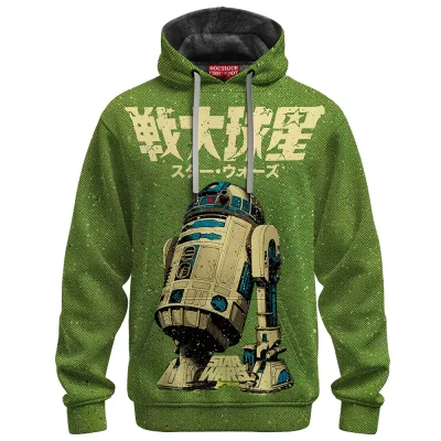 R2-D2 Retro Droid Fleece Hoodie, Star Wars Vintage Style Fleece Hoodie, Sci Fi Fleece Hoodie