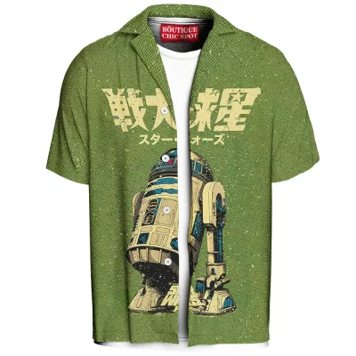 R2-D2 Retro Droid Hawaiian Shirt, Star Wars Vintage Style Hawaiian Shirt, Sci Fi Hawaiian Shirt