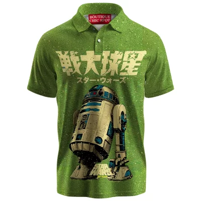 R2-D2 Retro Droid Polo Shirt, Star Wars Vintage Style Polo Shirt, Sci Fi Polo Shirt