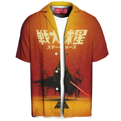 Darth Vader Sunset March Hawaiian Shirt, Star Wars Retro Samurai Style Hawaiian Shirt, Sci Fi Hawaiian Shirt
