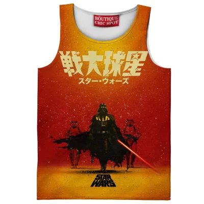 Darth Vader Sunset March Tank Top, Star Wars Retro Samurai Style Tank Top, Sci Fi Tank Top