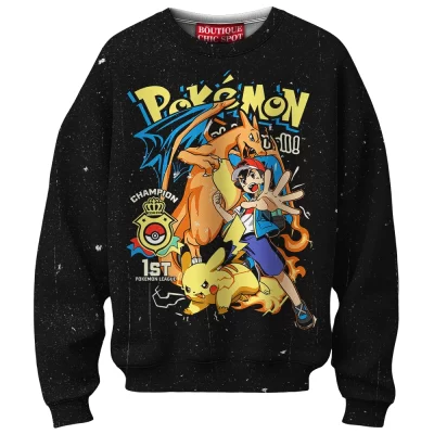 Ash vs Pikachu Champion Sweatshirt, Pokemon League Winner Sweatshirt, Anime Sweatshirt