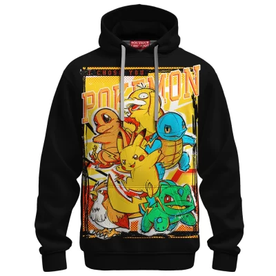 I Choose You Pokemon Hoodie, Gen 1 Classic Starter Squad Hoodie, Anime Hoodie
