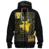Pikachu Evolution Trio Zip Fleece Hoodie, Pichu, Pikachu & Raichu Design Zip Fleece Hoodie, Anime Zip Fleece Hoodie