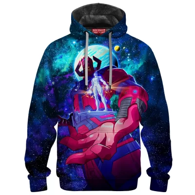 Galactus and Silver Surfer Fleece Hoodie, Cosmic Shirt Fleece Hoodie, Marvel Comics Fleece Hoodie