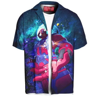 Galactus and Silver Surfer Hawaiian Shirt, Cosmic Shirt Hawaiian Shirt, Marvel Comics Hawaiian Shirt