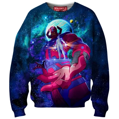 Galactus and Silver Surfer Sweatshirt, Cosmic Shirt Sweatshirt, Marvel Comics Sweatshirt