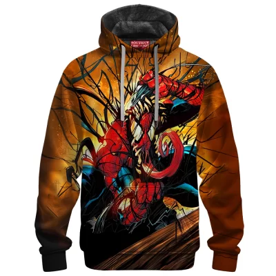 Spider-Man vs Venom Fleece Hoodie, Within Shirt Fleece Hoodie, Marvel Comics Fleece Hoodie