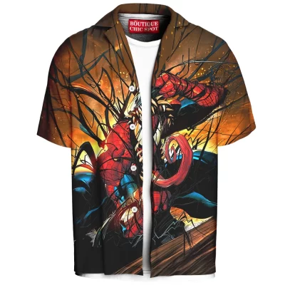 Spider-Man vs Venom Hawaiian Shirt, Within Shirt Hawaiian Shirt, Marvel Comics Hawaiian Shirt