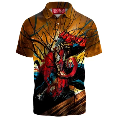 Spider-Man vs Venom Polo Shirt, Within Shirt Polo Shirt, Marvel Comics Polo Shirt