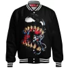 Spider-Man vs Venom Baseball Jacket, Into the Maw Baseball Jacket, Marvel Comics Baseball Jacket