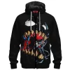 Spider-Man vs Venom Zip Fleece Hoodie, Into the Maw Zip Fleece Hoodie, Marvel Comics Zip Fleece Hoodie