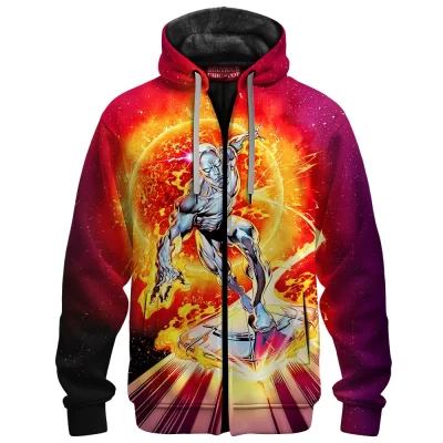 Silver Surfer Zip Fleece Hoodie, Lightbringer Zip Fleece Hoodie, Marvel Comics Zip Fleece Hoodie