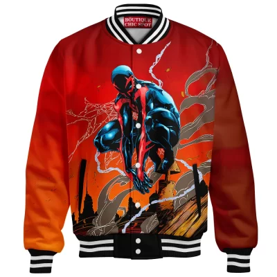 Spider-Man 2099 Baseball Jacket, Red Shadow Baseball Jacket, Marvel Comics Baseball Jacket