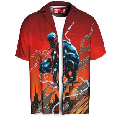Spider-Man 2099 Hawaiian Shirt, Red Shadow Hawaiian Shirt, Marvel Comics Hawaiian Shirt