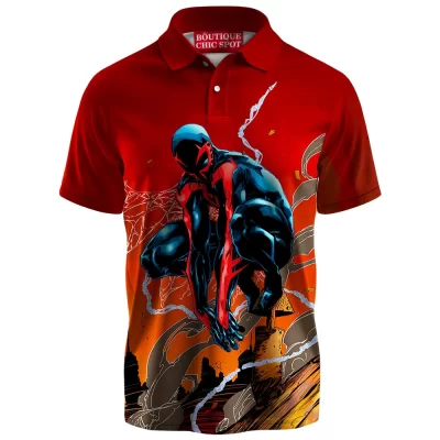 Spider-Man 2099 Polo Shirt, Red Shadow Polo Shirt, Marvel Comics Polo Shirt