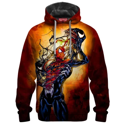 Spider-Man vs Venom Fleece Hoodie, Torn Between Fleece Hoodie, Marvel Comics Fleece Hoodie